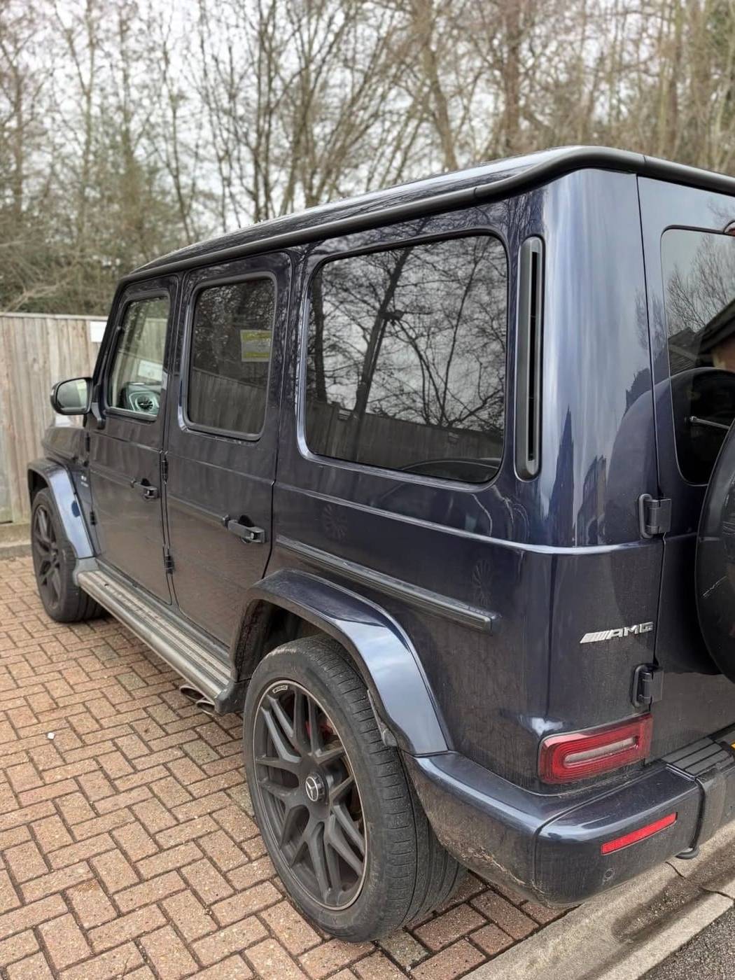 Mercedes G Wagon side on before valeting, road film across the paint
