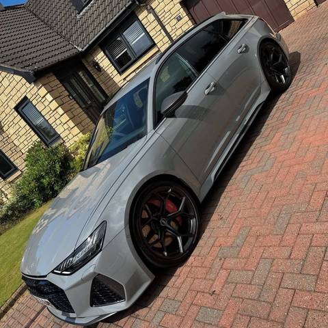 Grey Audi RS6 detailed on a brick driveway